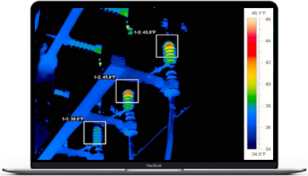 Thermal inspection of the transmission network condition using a drone