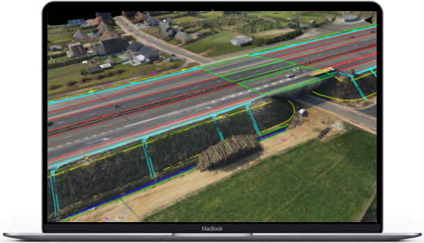 3D model of a road and its surroundings created by a drone – terrain inventory and modeling
