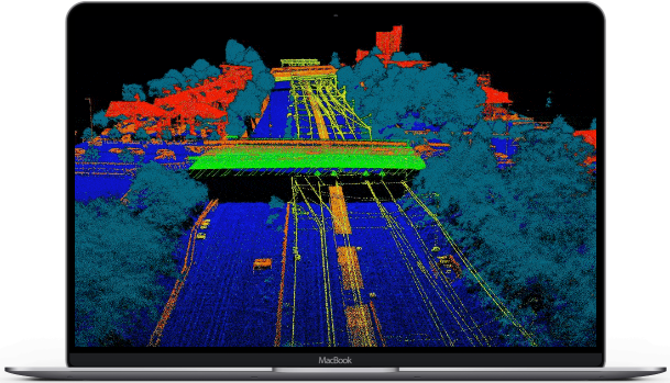 Color 3D terrain map with marked measurement area before bidding on the SkySnap platform