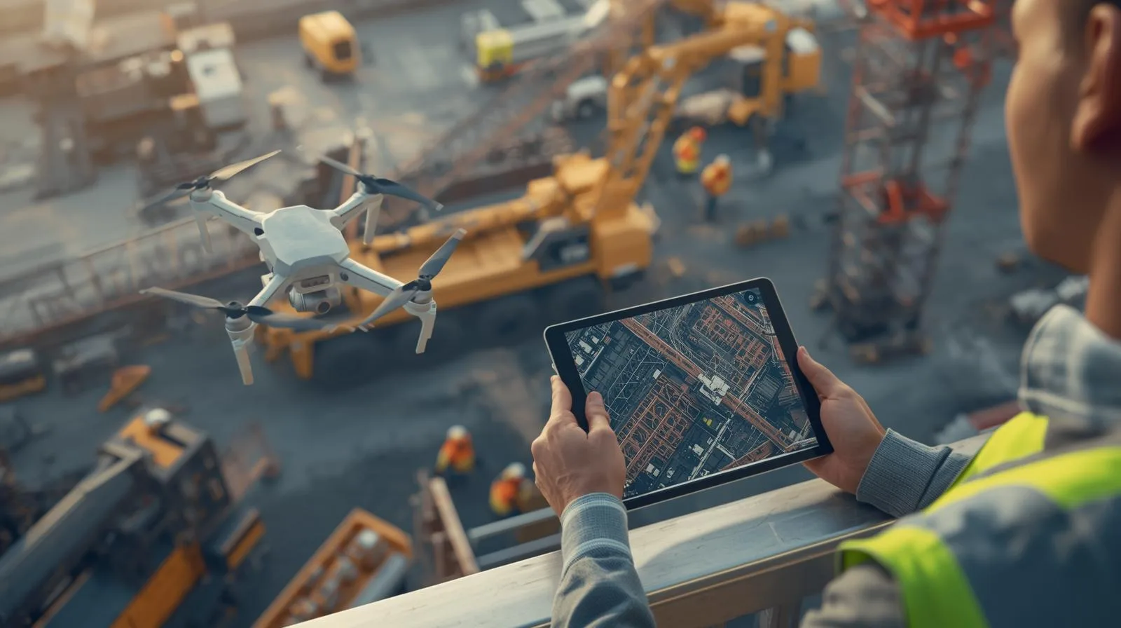 drones on construction site project management