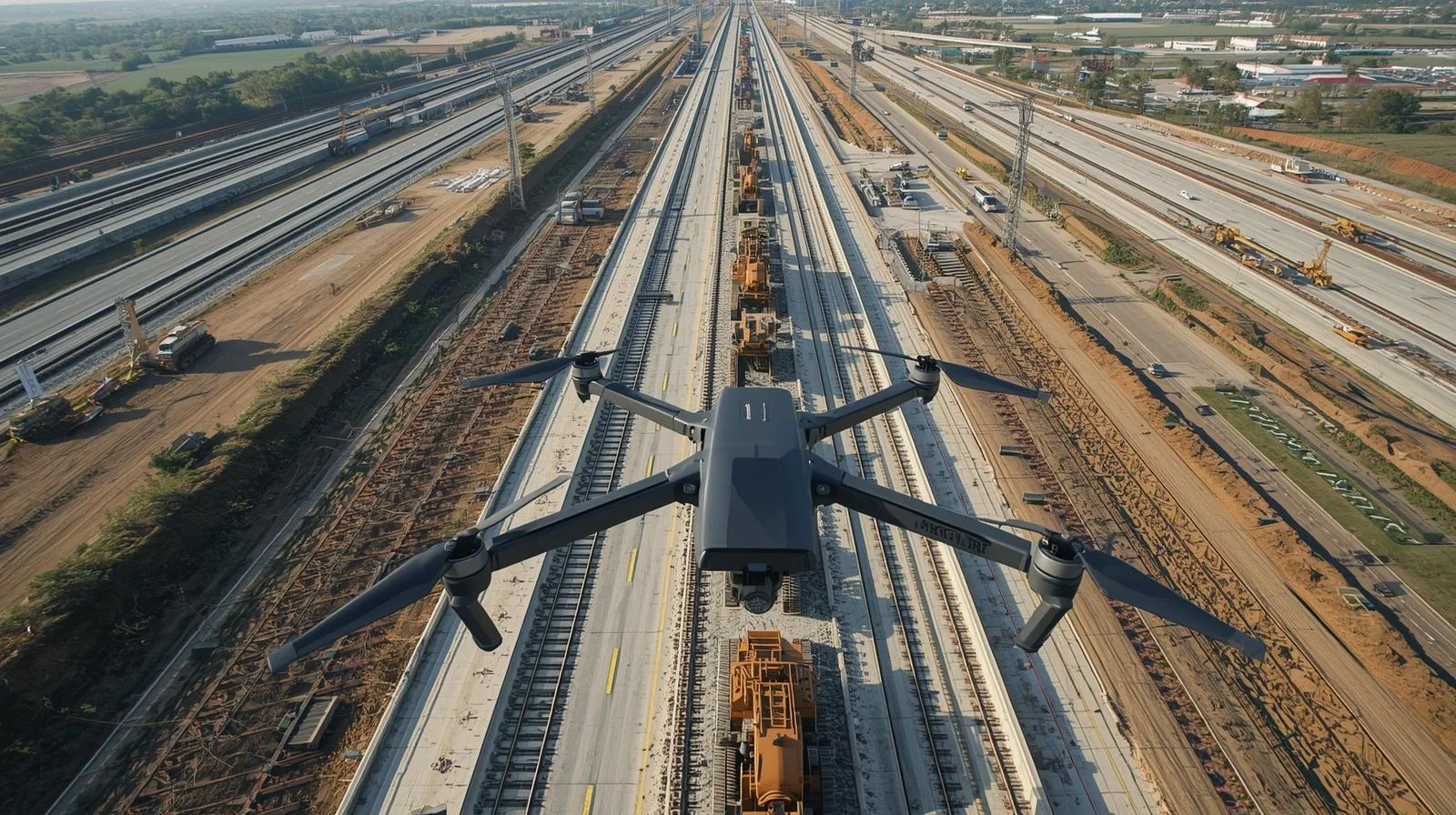 drones in linear construction modern applications