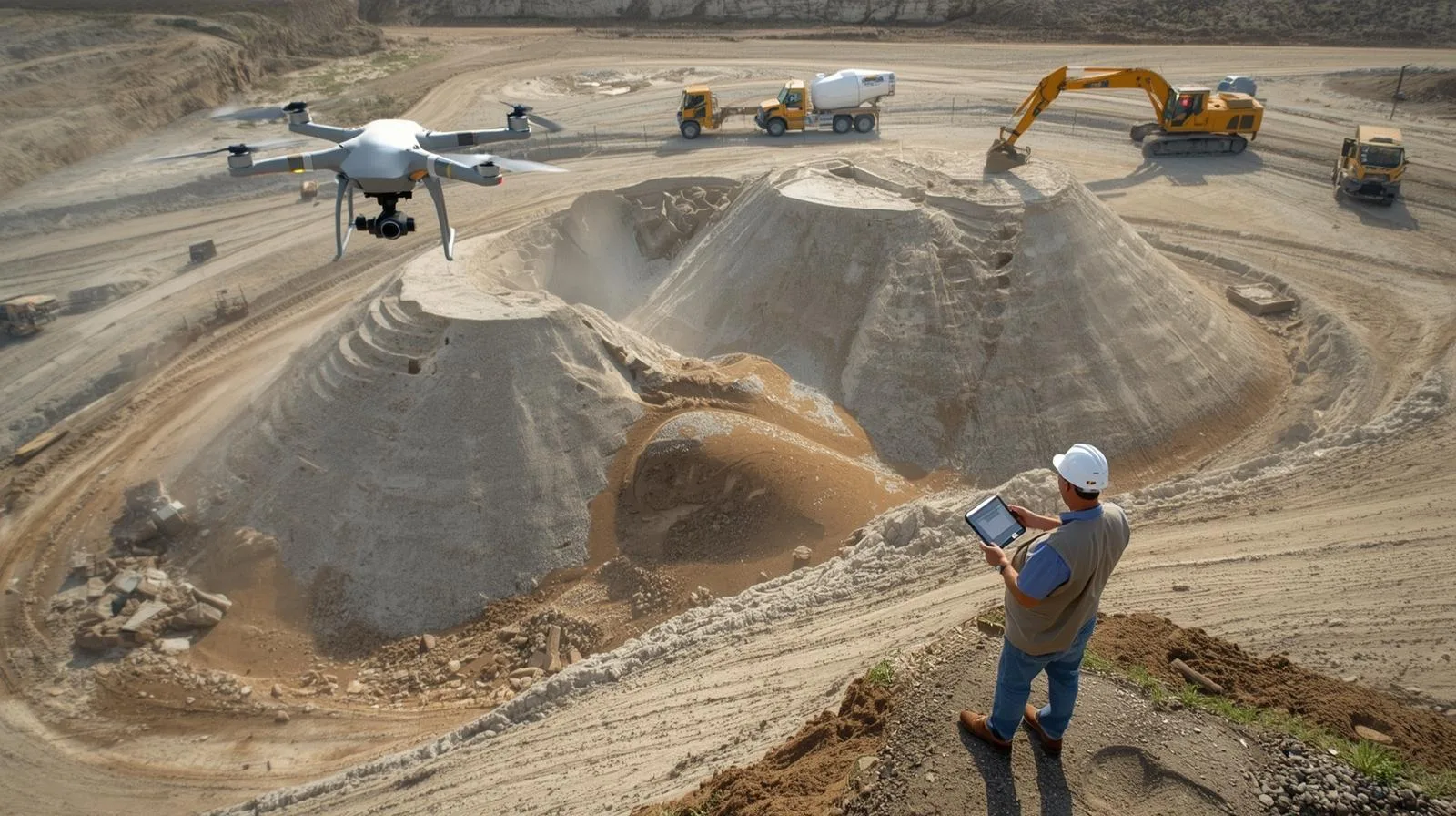 hald volume measurements by drone calculation methods