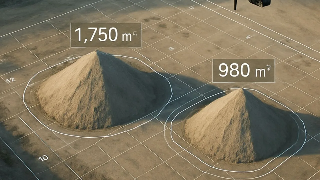 Volume analysis of earth materials from a drone - how to accurately measure masses?