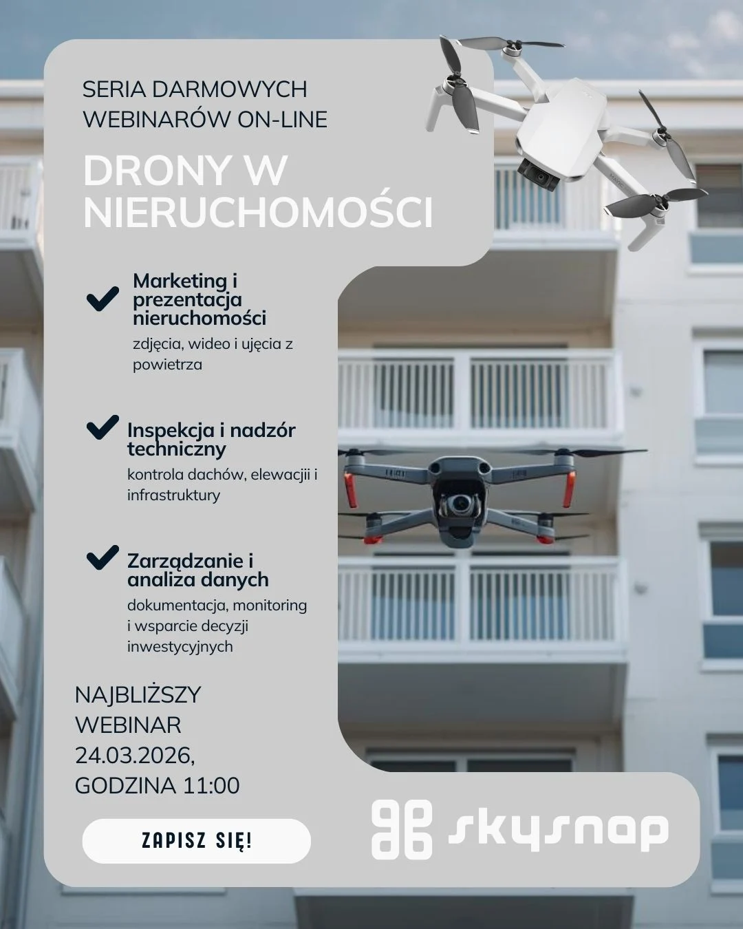 Drones in Real Estate: Webinar for Managers and Communities | SkySnap